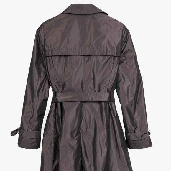 Weekend Max Mara Purple Taffeta Double-Breasted Belted Trench Coat - Picture 2 of 12
